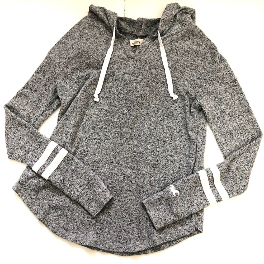 🌻 Hollister Heather Grey Hooded Top XS